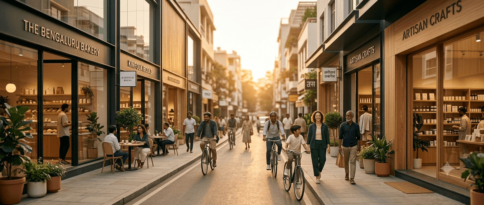A lively street of independent local shops